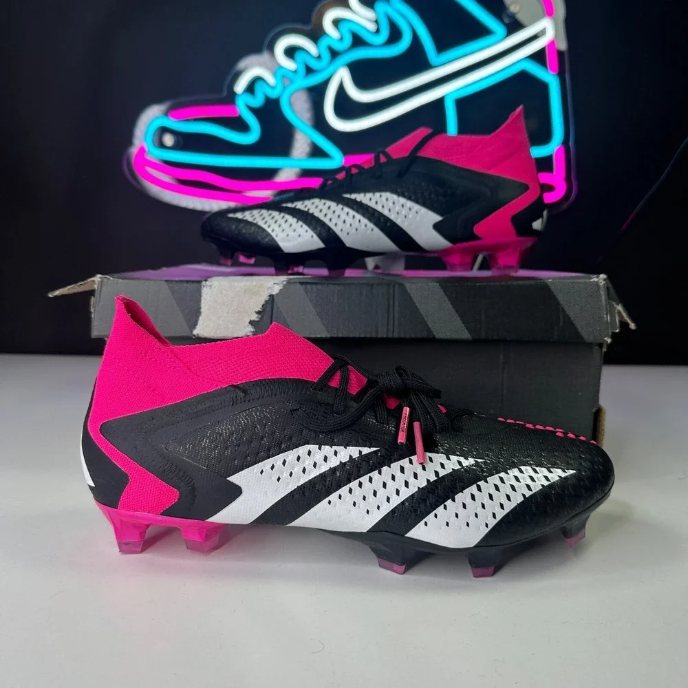 Adidas Predator Accuracy.1 FG Black Pink White Men's Soccer Cleats GW4569 Sz 7.5